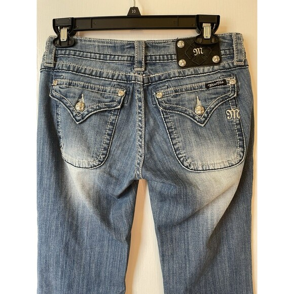 Miss Me Women’s Wide Leg Jean Rhinestone Flare Size 28 Y2K - Picture 3 of 10
